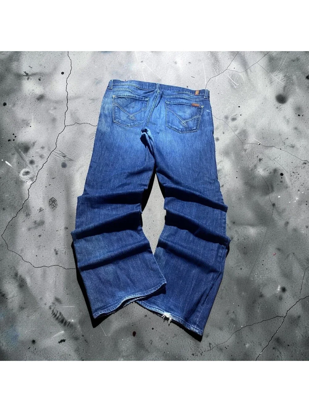 Vintage Y2K 7 For All Mankind Bootcut Jeans Blue 38x34